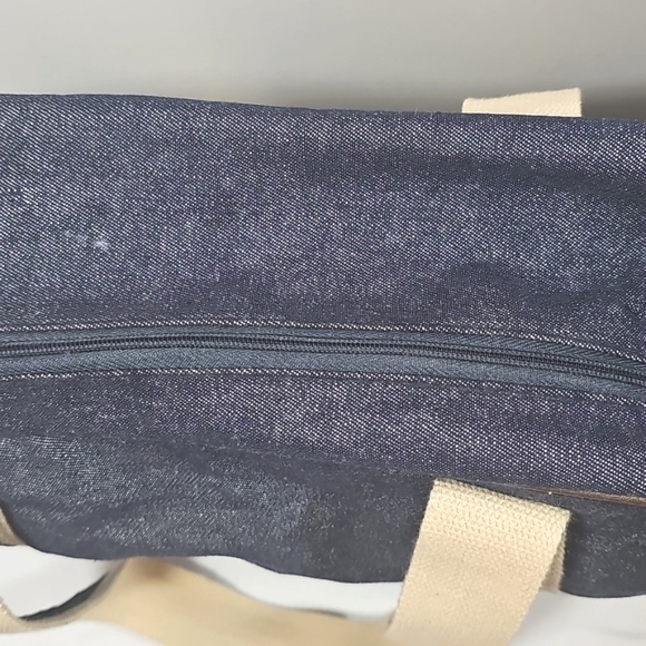 Bath&Body Works Tote Set Denim Tan Blue Organize Zippered Compartment Lined - Picture 11 of 14